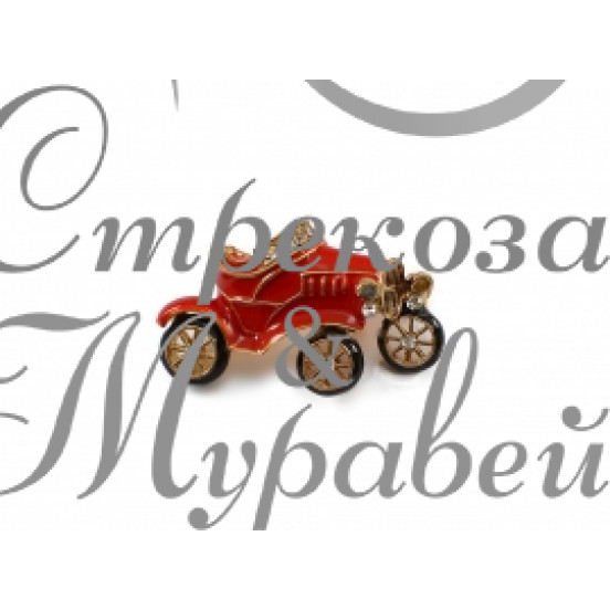 Брошь Ретро машина красная. Арт.03/1252